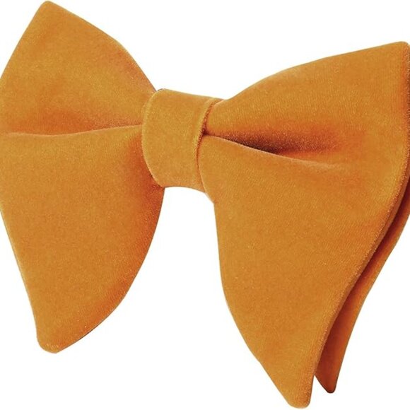 Velvet Bow Ties for Men Set Dark Yellow - Picture 4 of 5